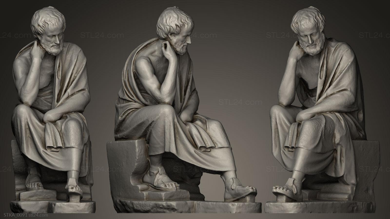 Статуи античные и исторические (Аристотель, STKA_0091) 3D модель для ЧПУ станка